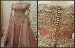 2020 NOUVELLES robes de soirée à manches longues pour les femmes portent des appliques en dentelle Abiye Dubai Caftan Muslim Prom Party Gowns Vestidos de Fiesta9257037