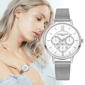 2020 Nieuwe Luxe Dameshorloge Zilver Roestvrij Stalen Horloge Vrouwen Dames Casual Jurk Quartz Horloge Clock2293