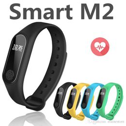 2020 nuevo M2 Fitness tracker Banda de reloj Monitor de ritmo cardíaco Rastreador de actividad a prueba de agua Pulsera inteligente Podómetro Llamada recordar Pulsera de salud