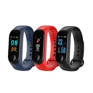 2020-New M3 Smart Watch Bracelet Band Fitness Tracker Messages Reminder Color Screen Waterproof Sport Wristband For men women