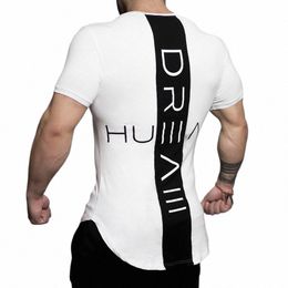 2020 Nieuwe Mannelijke Gedrukt Tee Tops Mannen Sportscholen Fitn Bodybuilding Workout T-shirt Skinny T-shirt Zomer Fi Casual Merk Kleding c3DN #