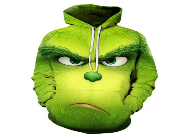 2020 NUEVO MAN039S Mujeres 3D Monster verde Grinch Mascot Skipshirt Grinch Stole For Girls Stray Kids Hoodies5533612