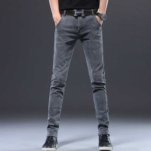 2020 nieuwe heren elastische jeans mode slim skinny jeans casual broek broek jean mannelijke grijs 28-36 verontruste jeans x0621