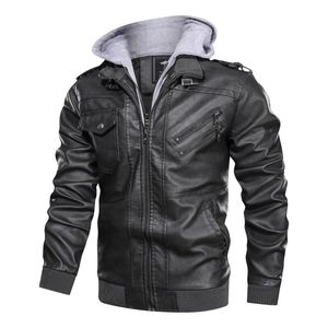 Vestes en cuir PU pour hommes, décontractées, pour motard, Vintage, multi-poches, bombardier, nouvelle collection 2020