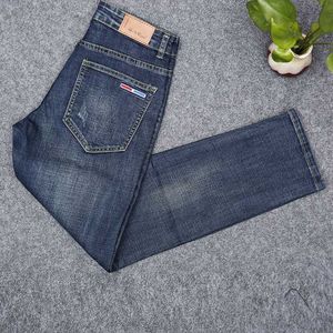 Heren jeans 2021 slanke elastische mode zakelijke klassieke stijl skinny denim broek broek man