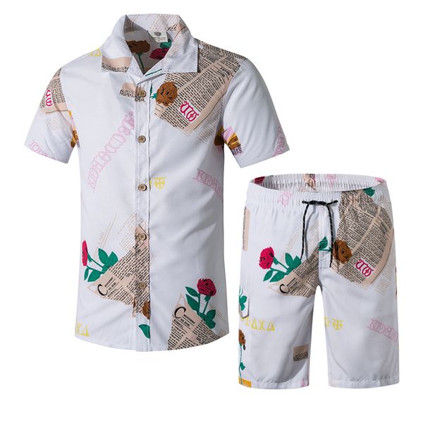 2020 nueva ropa de calle para hombres, conjuntos de entrenamiento, pantalones cortos de tabla de verano para hombres, camisetas de Surf, ropa de playa con estampado Floral para hombres, pantalones cortos de natación 5XL CX200609