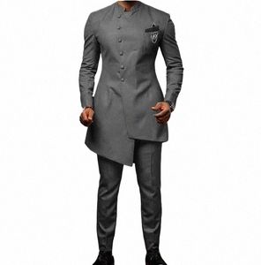 2020 Nieuwe Mannen Wedding Suits Met Broek 2 Stuks Pakken Mannen Tuxedo Slim Fit Prom Kostuum Homme Jas Blazer jas + Broek Q6Ol #