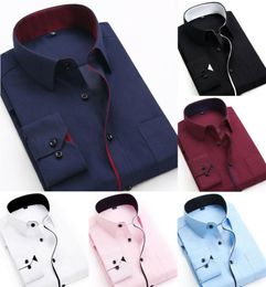 2020 New Mens Shirt Shirt à manches longues Travaux commerciaux Smart Formal Dress Shirts Top Male Slim Fit Casual Shirt Tops5681471