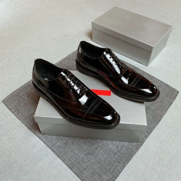 2020 nouveaux hommes chaussures habillées de luxe acajou treillis cuir mocassins décontractés hommes à lacets pointu Oxford chaussures avec boîte