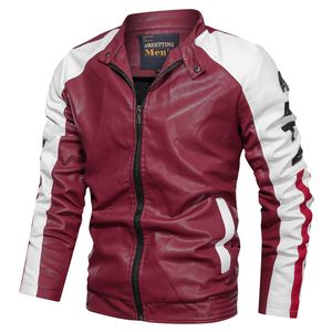 2020 nouveaux hommes moto Bomber vestes mâle automne hiver en cuir PU coupe ajustée Biker veste manteau homme Faux cuir manteaux en plein air