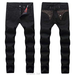 2020 nouveaux hommes droit coupe ajustée Biker jean avec fermeture éclair vêtements pour hommes trou distrait Style Streetwear luxe Robin jean