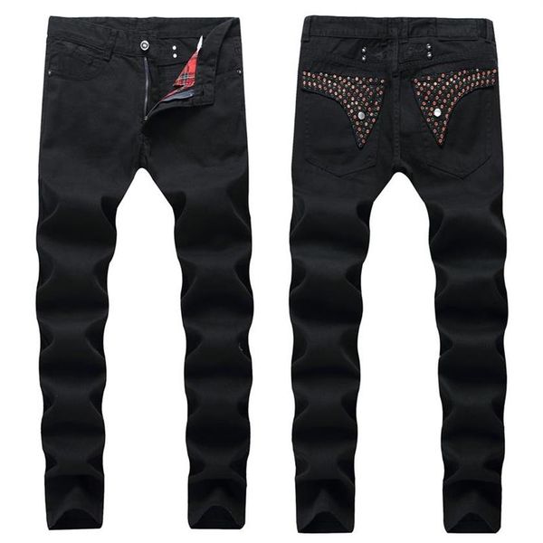2020 nuevos pantalones vaqueros de motociclista ajustados rectos para hombre con cremallera ropa de hombre con agujeros desgastados estilo informal de lujo Robin Jeans262b