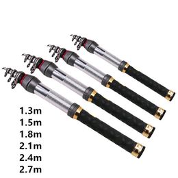 Carbon Telescopic Ultra Light Spinning Hengels Mini Pocket Maat 1,3m 1.5m1.8m 2.1m 2.4m voor reizen