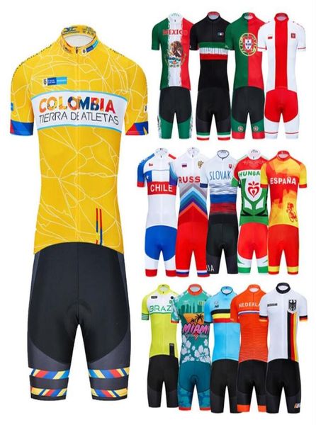 2020 nuevo conjunto de pechera y camiseta de ciclismo del equipo nacional, ropa de bicicleta, uniforme de MTB, ropa de bicicleta de secado rápido, traje culotte corto para hombre 9568473