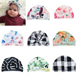 2021 Nieuwe Pasgeboren Hoeden Baby Zachte Katoen Zon Hat Bloemen Bowknot Cap Peuter Tulband Photo Props Indian Flower Infant Hair Bands