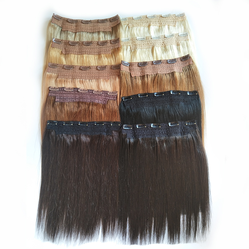 2020 New One Piece Clip In Human Hair Extensions Straight 100g Brazilian Indian Remy Hair 14 to 28inch 20 Colors Optional Factory Direct