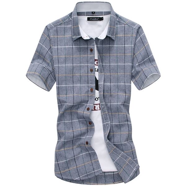 2020 nuevas camisas a cuadros hombres moda 100 algodón manga corta verano casual hombres camisa camisa masculina camisas de vestir para hombre LJ200925