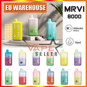 EU Magazijn Originele Bladerdeeg 8000 MRVI BAR 8K Rookwolken Wegwerp Vape E-sigaret met 16ml Pod Oplaadbare 650mAh Batterij Shisha Pen VS BOU VOZOL