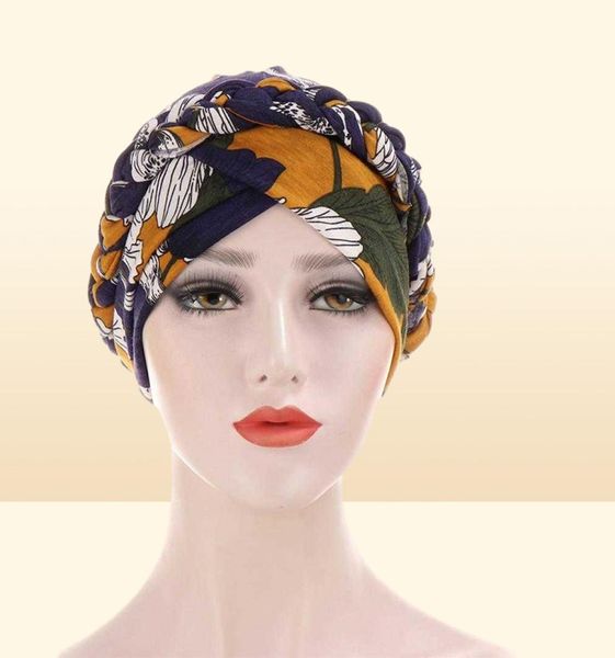 2020 Nuevo impreso musulmán turbante hijab para mujeres bohemia tap envoltura árabe hijabs interno bonnet femme musulman turbante mujer x08039606421