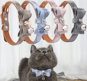 nouveau produit collier pour animaux de compagnie colliers de chat bowknot collier de cravate de cloche de chat collier de grille de chien en gros fabricant meilleure vente ventes directes d'usine