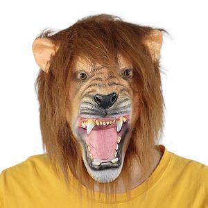 2020 nouveaux produits masque facial de lion/masques de mascarade en latex à tête pleine d'animaux pour la fête costumée d'halloween