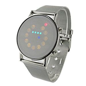 2020 nouveau rouge bleu lumière LED hommes montre-bracelet en acier inoxydable mode pour spécial charmant Style entier hommes montres numériques 2498