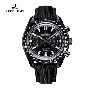 2020 New Reef Tiger / RT Designer Montres de sport avec chronographe Date Bracelet en nylon en cuir Montre super lumineuse pour hommes RGA3033 T200409