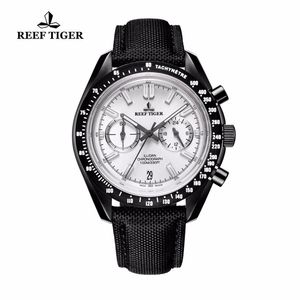 2020 NIEUW REF Tiger/RT Mens Designer Sport Watch met datum Black Steel White Dial Luminous Chronograph Watch RGA3033 T200409