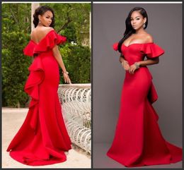 2020 nieuwe gewaden de demoiselles d'honneur rode zeemeermin bruidsmeisje jurken plus size formele jurken off shoulder vestido de novia