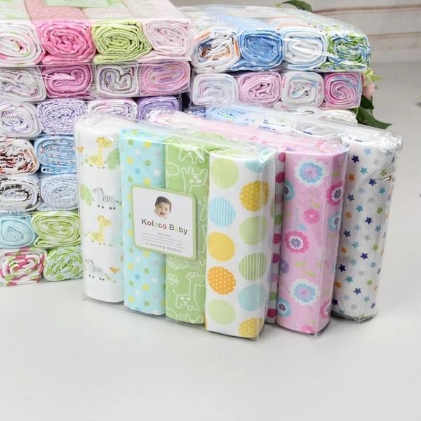 2020 Nouvelle vente Couverture de bébé Cobertor Literie Ensemble bébé 100% doux et confortable Feuilles de nouveau-né 4 Count Flanelle Couvertures de réception LJ201014