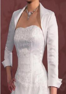 Vestes de mariage courtes, blanc ivoire, ouvertes sur le devant, boléro pour femmes, tache 34 manches, enveloppes sur mesure, nouvelle collection 2020, 5933003