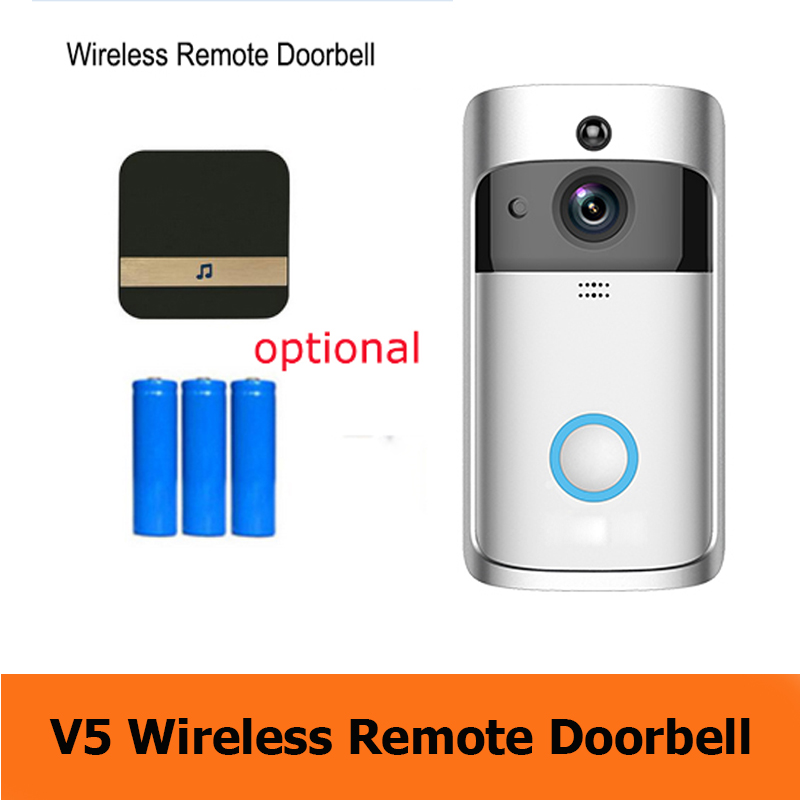 2020 NEW SMART HOME V5 Trådlös kamera Video Doorbell 720P HD WiFi Ring Doorbell Hem Säkerhet Smartphone Fjärrövervakning Larmdörr Senso