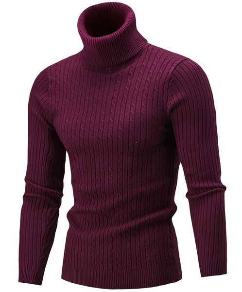 2020 nuevo suéter de diseñador para hombre de primavera y otoño, suéteres de cuello alto de Color sólido, prendas de punto de giro simple, camisa de fondo, Tops casuales de cuello de tortuga