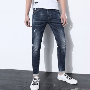 2020 Nieuwe Lente Mode Merk Mens Jeans Casual Katoen Gewassen Gekrast Slanke Denim Broek Broek Blue Jeans voor Mannen 28-36