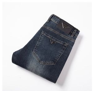 Herfst nieuwe heren gescheurd slanke fit elasticiteit jeans rechte business beroemde klassieke casual broek fashiom merkontwerper jeans