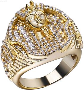 Designer Jewelry 2023 Nieuwe stijl Egyptische Farao King King Tut Ring Hop Sieraden Rapper Iced Out Ring