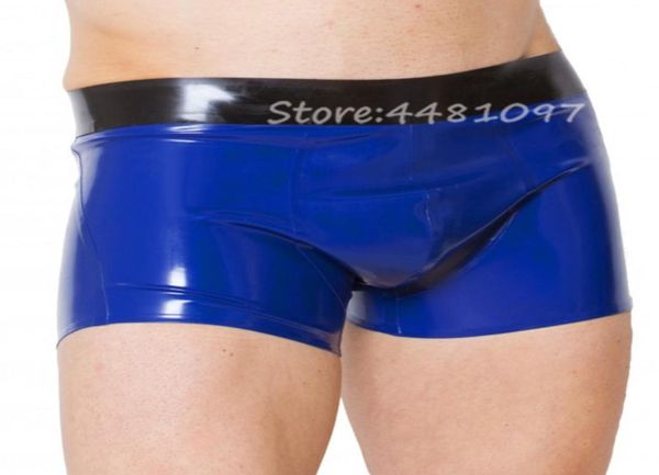 2020 nouveau style Latex caoutchouc fétiche hommes Shorts caleçons à la main en caoutchouc Sexy sous-vêtements pour garçon vendre XSXXXL7387511