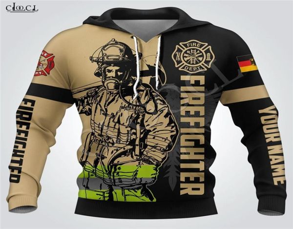 2020 NOUVEAU Men de style Femme Firefighter Print Hoodie 3D Sweat à capuche Fireman Fireman Long Manne Homme Pilluers Zipper Coat CX27721465