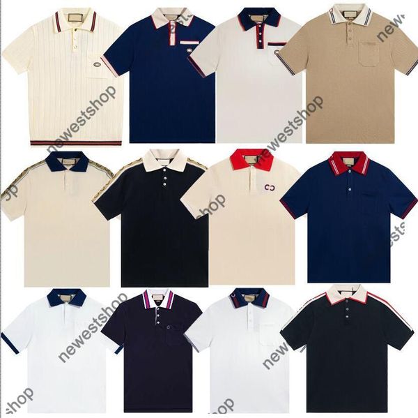 Men Designer Tee Polo Luxury Double Letter Imprimer à manches courtes Polos Tshirts Summer Femmes Collier Collier Tshirt Tshirt True Size