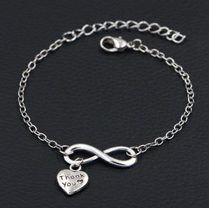 NIEUW DANK U VOOR UW LIEFDE Infinity Armband Antiek Zilver DIY DIY Handgemaakte Armband Damesmode Sieraden