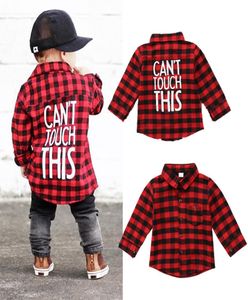 2020 Nieuwe Peuter Kids Baby Jongens Gedrukt Plaid Shirt Lange Mouw Nieuwe Mode Terug Brief Gedrukt Kinderkleding 17T2845792