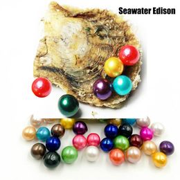 2020 nuevas perlas gemelas redondas Edison en Akoya Oyster 10-12mm Wish Edision Pearls colores mezclados agua de mar oyster fiesta regalos joyería