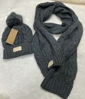 Chapeau d'hiver chaud épais pour adultes pour femmes stretch stretch câble tricoté talonnier chapeaux une casquette et écharpe en deux pièces