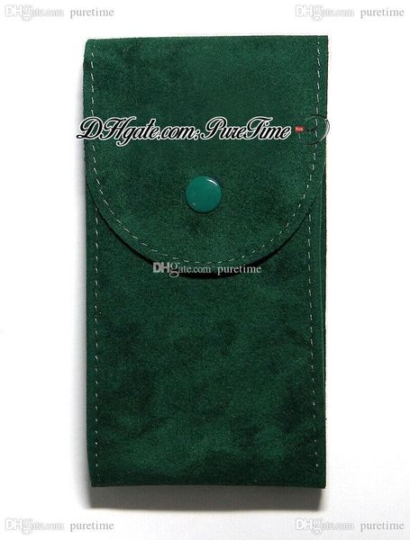 2020 Nouveau V3 Perpetual Green Watch Bijoux Sac de voyage en flanelle Sac de collection 70mm x 130mm 126234 116500 116610 126600 Montres Puretime Cheap