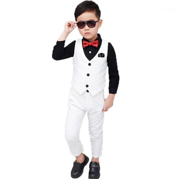 Ensembles de vêtements 2021 Gilet Pantalon 2pcs Enfants Costume de mariage Marque Flower Boys Formelle Tuxedos School Spring Set pour 2-12 ans1