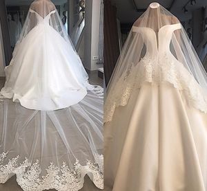 2020 nieuwe witte baljurk Trouwjurken Puffy Off Shoulder Designer Princess Vestidos de Novia bruidsjurken bruidsjurk op maat gemaakt