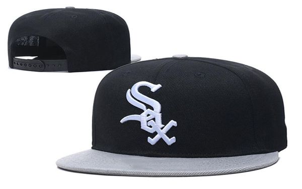 2020 New White Sox Men et femmes Ajustement Bone Hiphop Snapback Caps broderie Impression Snap Back Baseball Cap Hats9170251