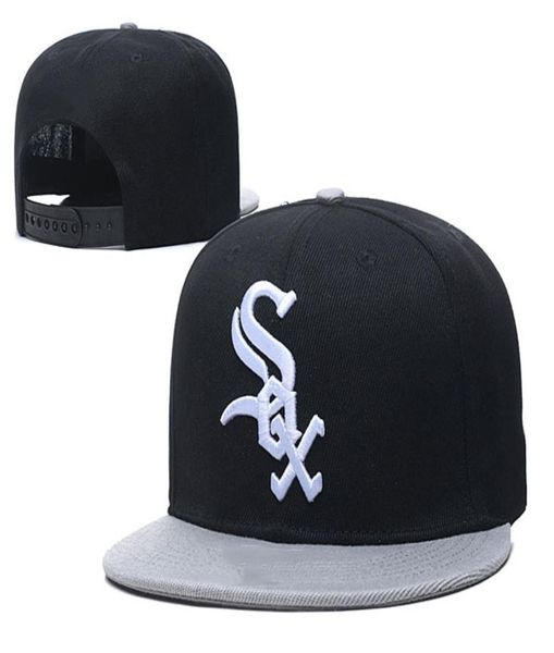 2020 New White Sox Hommes et femmes ajustés Bone Hiphop Snapback Caps Broderie Impression Snap Back Baseball Cap Hats2749364