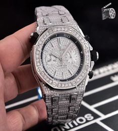 2020 Nouvelle édition entière Royal Black Date Scarved Pattern Steel Case Automatic Mechanical Men039s Diamonds Watches8630091
