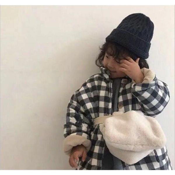 2020 Nouvelle vente en gros Filles Garçons Plaid Épaissir Manteau d'hiver Coton à manches longues Veste pour enfants 1-7 ans YT242 LJ201125